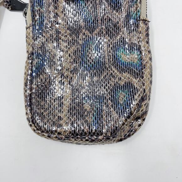 Aimee Kestenberg Snakeprint Just Saying Stadium Crossbody Bag Bejeweled Leather - Picture 5 of 10